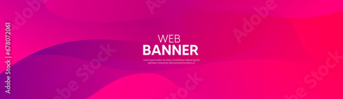 Abstract pink background with waves, Pink banner
