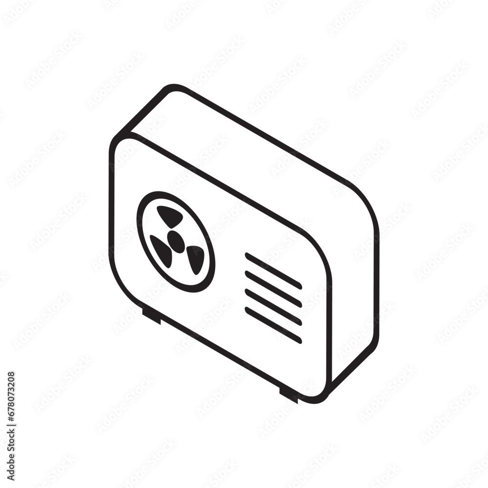 heat pump icon or air conditioner vector symbol