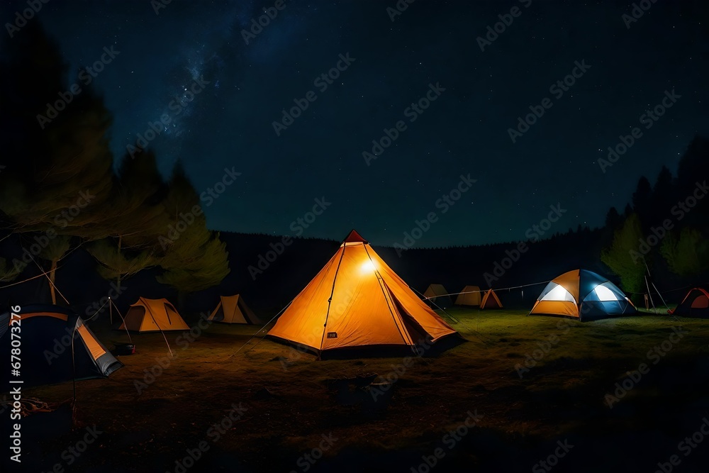 tent at night