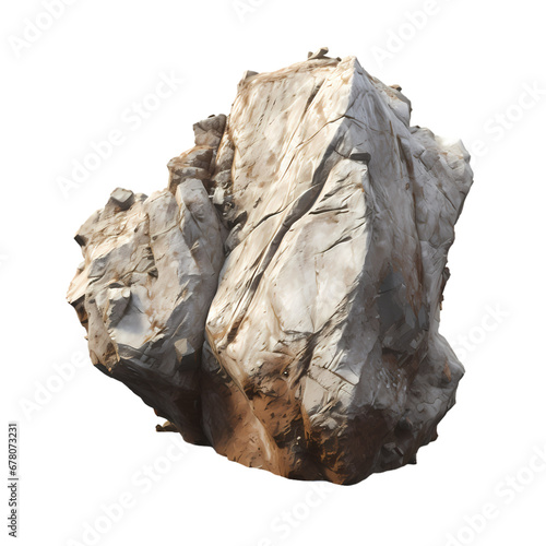 Huge rock on transparent background, white background, isolated, commercial photography