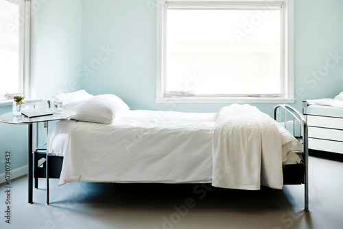 病院の病室のベッド_AI生成画像 photo