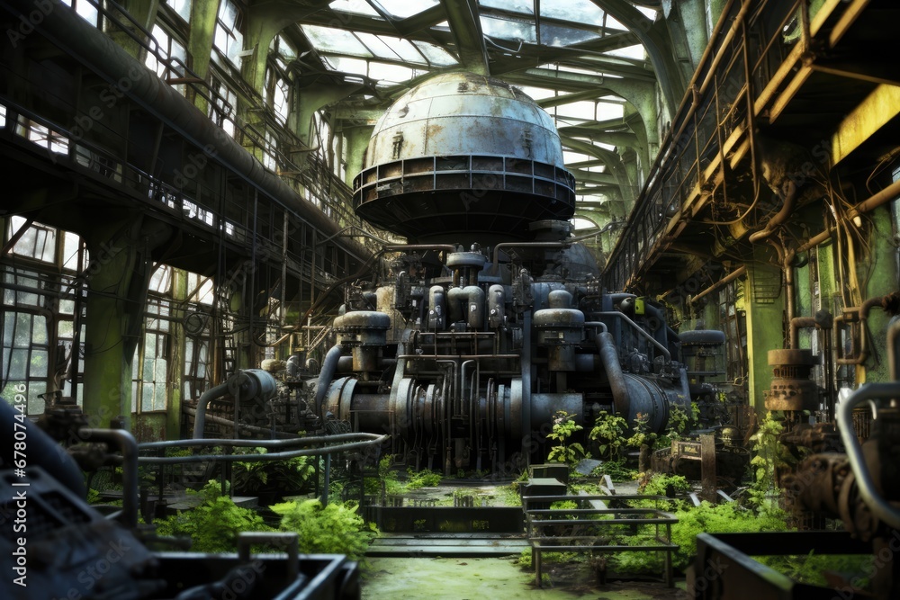 Abandoned Nuclear Power Plant In Postapocalyptic World
