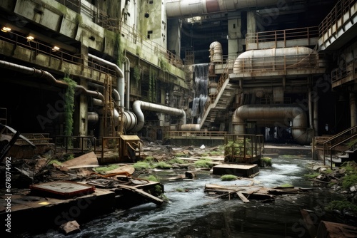 Abandoned Nuclear Power Plant In Postapocalyptic World