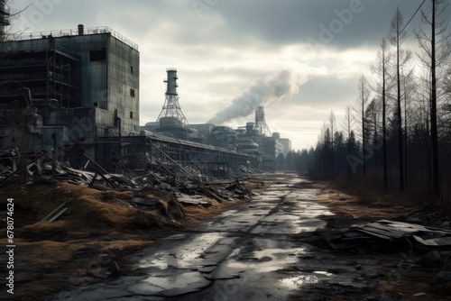 Apocalyptic View Of Chernobyl Nuclear Power Plant After Catastrophe
