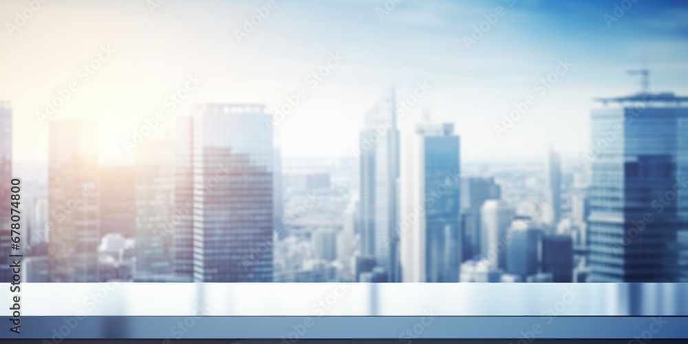 Blurry Office Background With Cityscape For Presentations