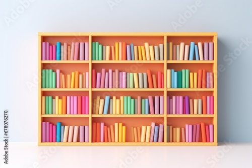 Colorful Bookshelf Filled With Books Of All Colors