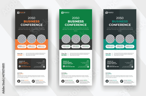 Modern and corporate business conference roll up standee banner template for your business