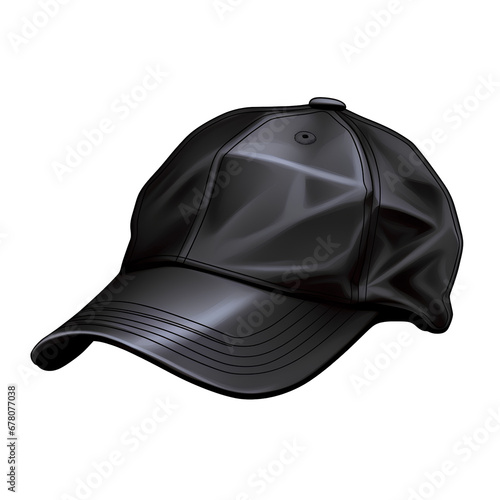 Black cap, isolated on transparent background, PNG, 300 DPI 