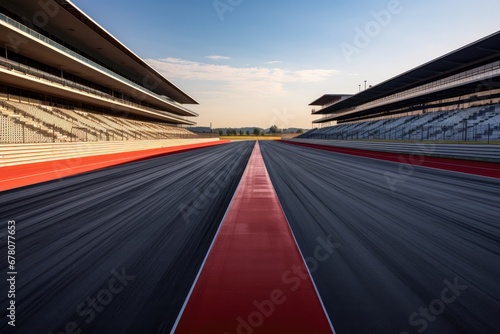 Empty Racing Track And Grandstands