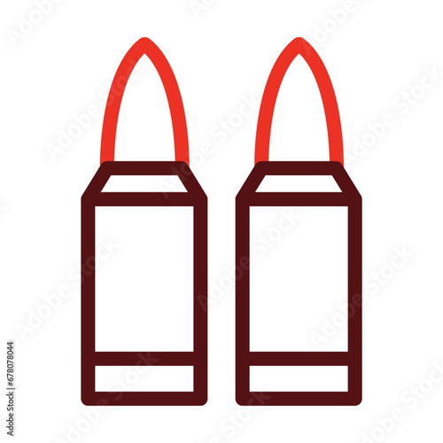 Ammo Thick Line Two Colors Icon Design