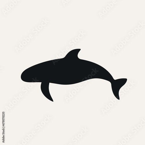 Whale sanctuary monochrome line logo. Marine wild predator. Shark. Design element. Created with artificial intelligence. Ai art for corporate branding, aquapark startup