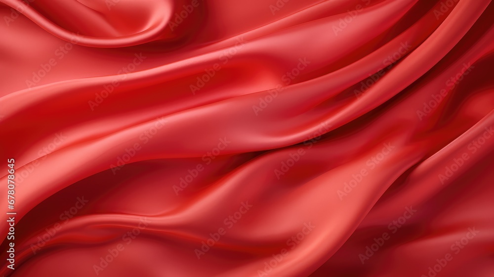 Obraz premium Red silk fabric with texture. Generative AI