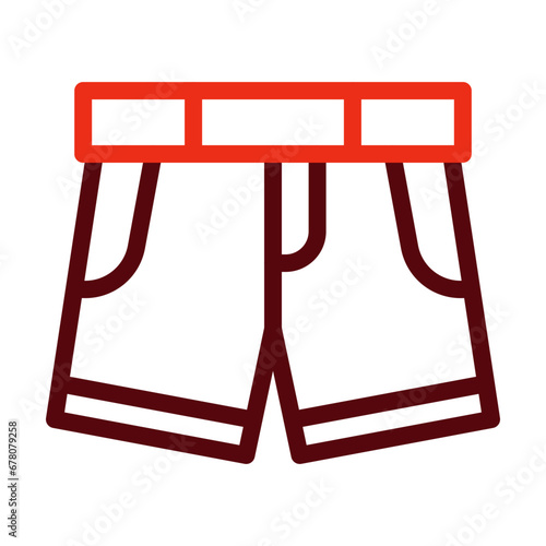 Shorts Thick Line Two Colors Icon Design
