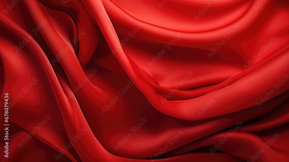Obraz premium Red silk fabric with texture. Generative AI