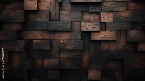 Wooden cubes pattern background