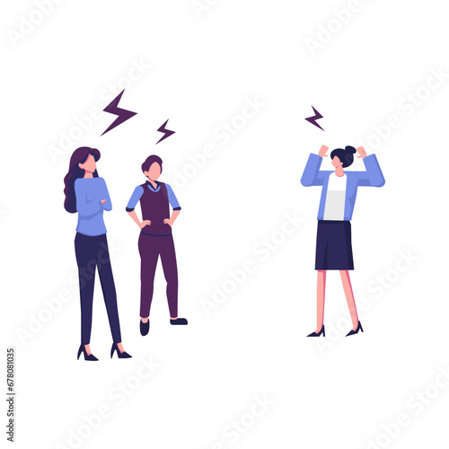 agressive people each other, people stubbornin conveying their opinion flat illustration