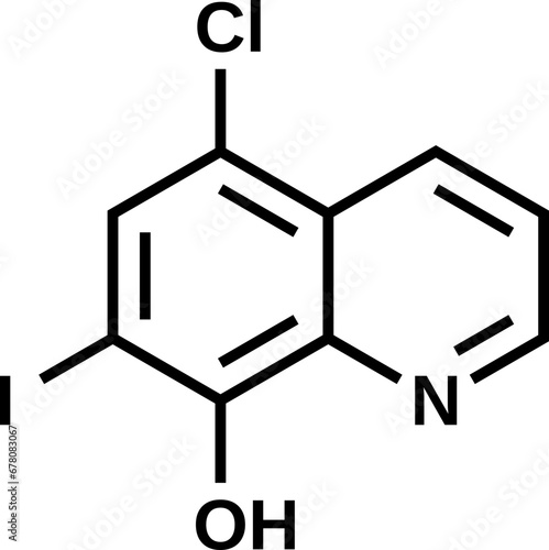 Clioquinol structural formula, vector illustration