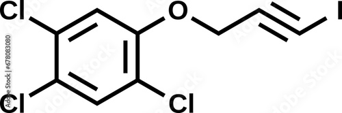 Haloprogin structural formula, vector illustration