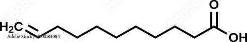 Undecylenic acid structural formula, vector illustration