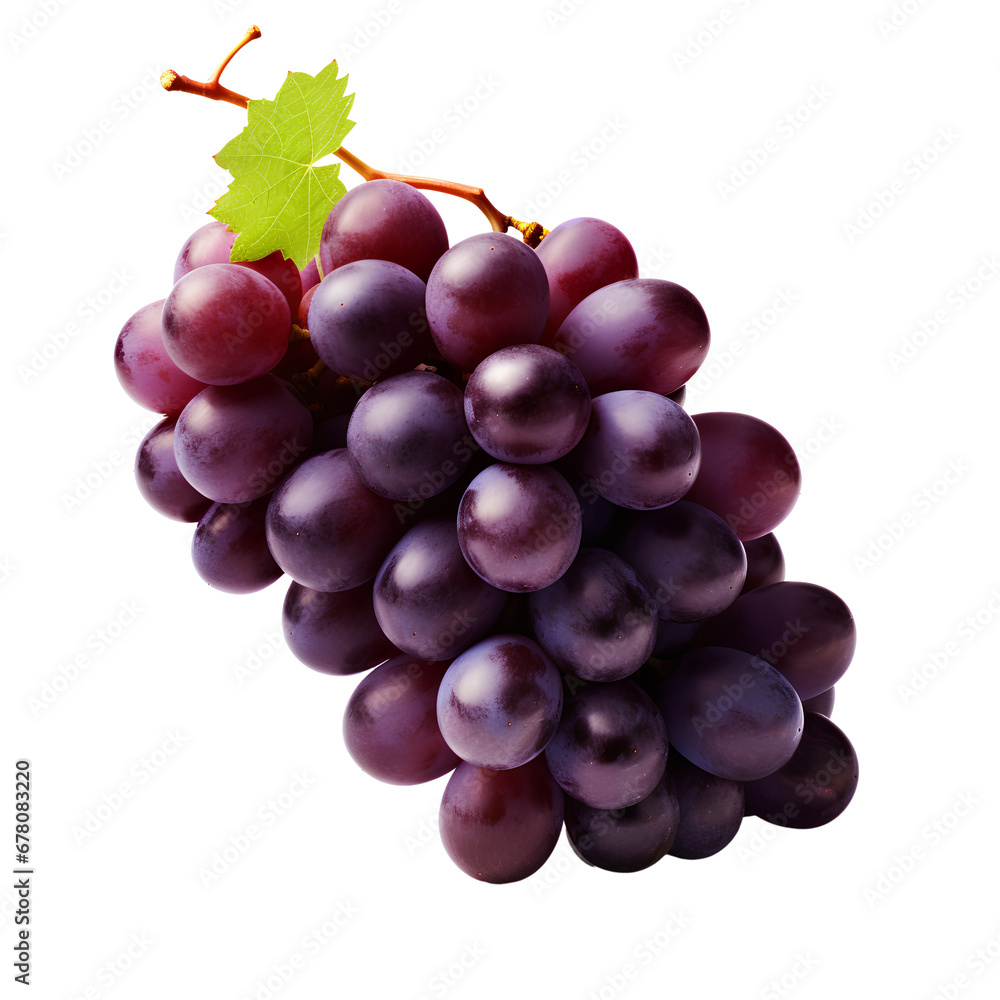 Fototapeta premium Grape, isolated on transparent background, PNG, 300 DPI