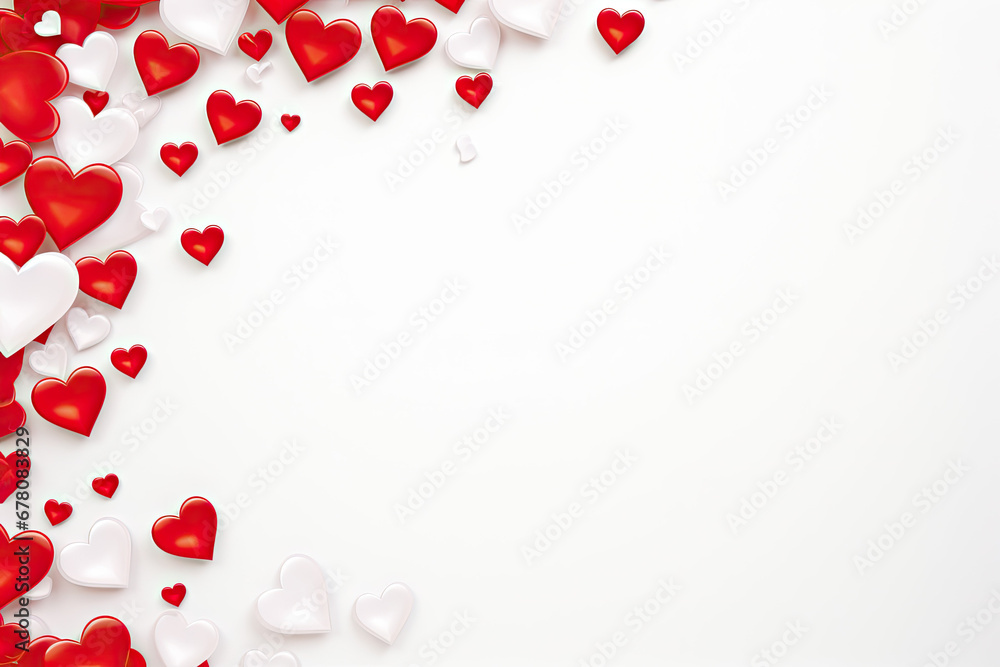 Valentines day background with red hearts background.