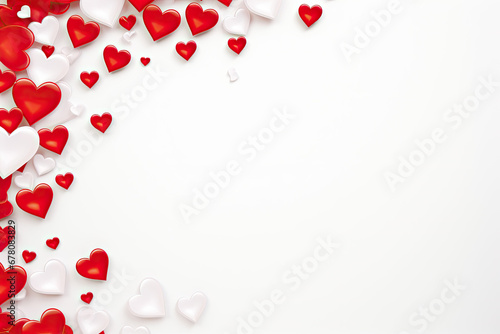 Valentines day background with red hearts background.