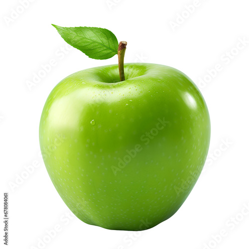 Green apple, isolated on transparent background, PNG, 300 DPI