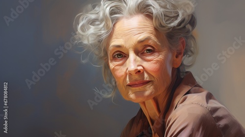 Portrait of a Senior Woman: A Beautiful Image Capturing the Grace and Wisdom Reflected in the Face of Experience.