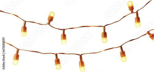 Christmas light strings illustration on white background
