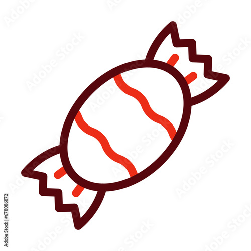 Sweets Thick Line Two Colors Icon Design