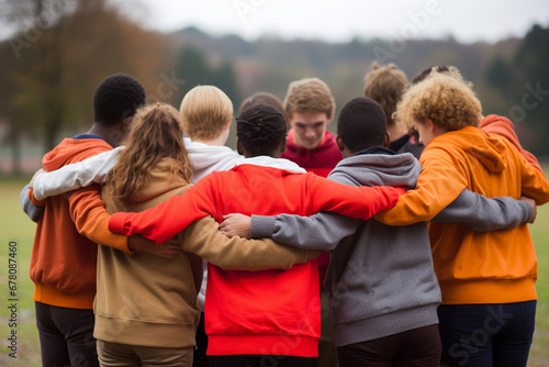 Strength in Diversity: Multicultural Teenagers Expressing Unity and Teamwork, Embracing the Beauty of Differences Together