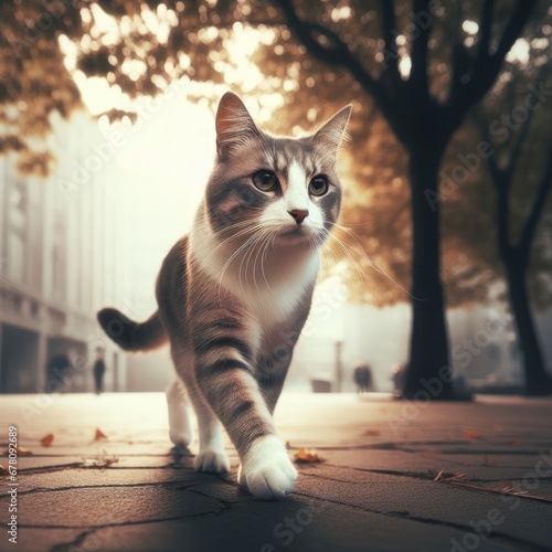 portrait of cat on the street