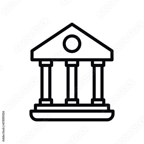 Court House icon isolate white background vector stock illustration.