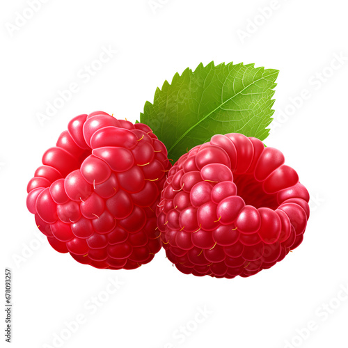 Raspberry, isolated on transparent background, PNG, 300 DPI