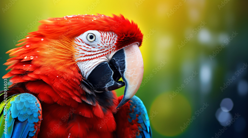 Colorful Scarlet Macaw Parrot