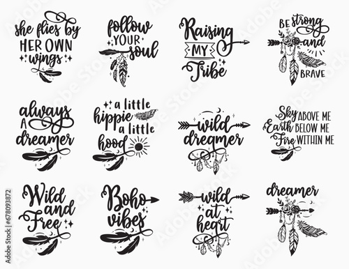 boho inspirational quotes bundle