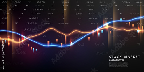 business vector illustration design Stock market charts or Forex trading charts for business and finance ideas.