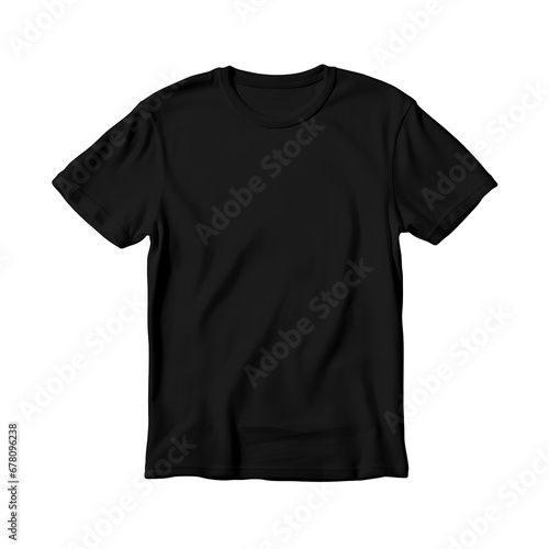 Black T-shirt, isolated on transparent background, PNG, 300 DPI
