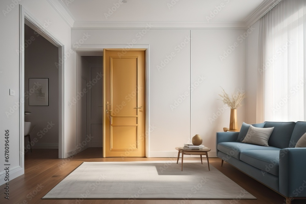 Fototapeta premium Modern living room interior with door