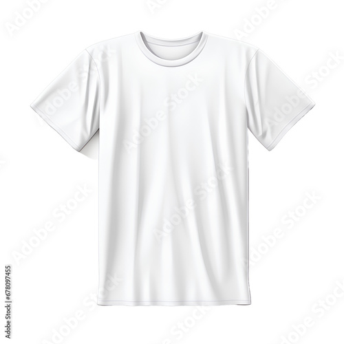 White T-shirt, isolated on transparent background, PNG, 300 DPI