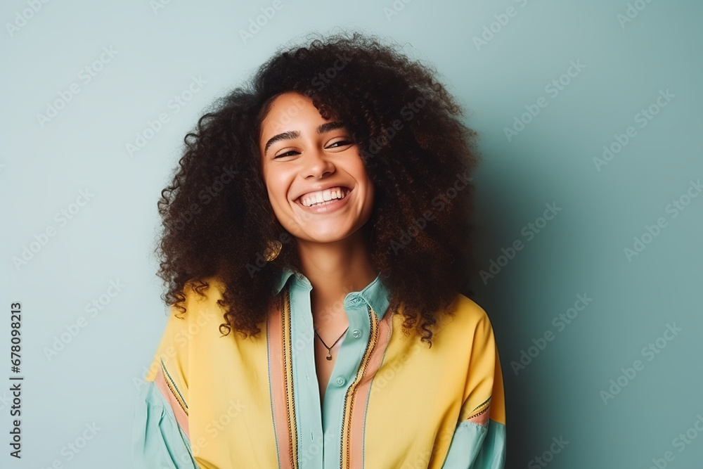 Medium shot portrait photography of a pleased woman in her 20s that is wearing random clothes Medium shot portrait photography of a pleased woman in her 20s that is wearing random clothes