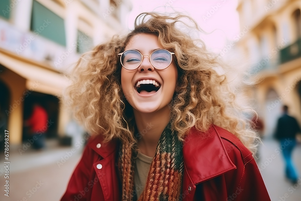 Medium shot portrait photography of a pleased woman in her 20s that is wearing random clothes Medium shot portrait photography of a pleased woman in her 20s that is wearing random clothes