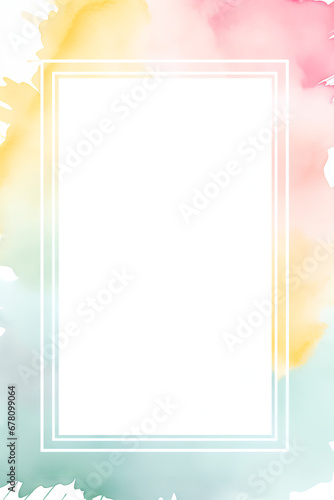 Watercolor frame, paint brush theme, vector, clipart, border, soft light colors