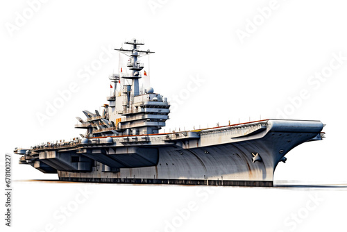 Aircraft Carrier isolated on Transparent background, Generative Ai