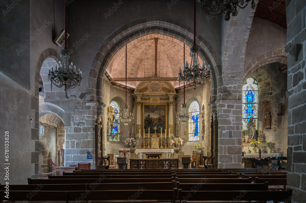 Interior of the Saint Pierre church on Mont Sint Michel