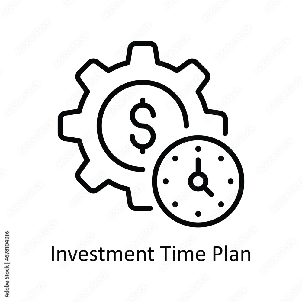 Investment Time Plan vector outline Icon Design illustration. Business And Management Symbol on White background EPS 10 File Investment Time Plan vector outline Icon Design illustration. Business And Management Symbol on White background EPS 10 File