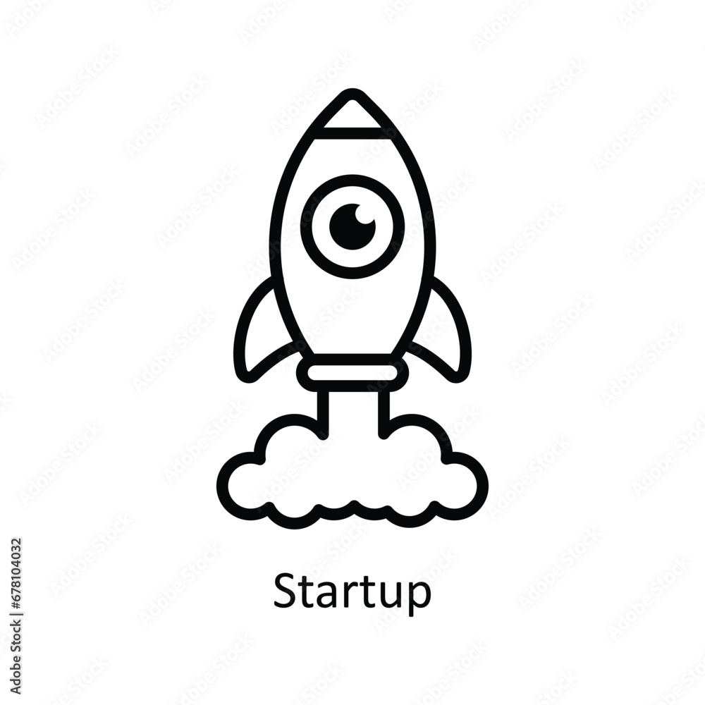 Startup vector outline Icon Design illustration. Business And Management Symbol on White background EPS 10 File
