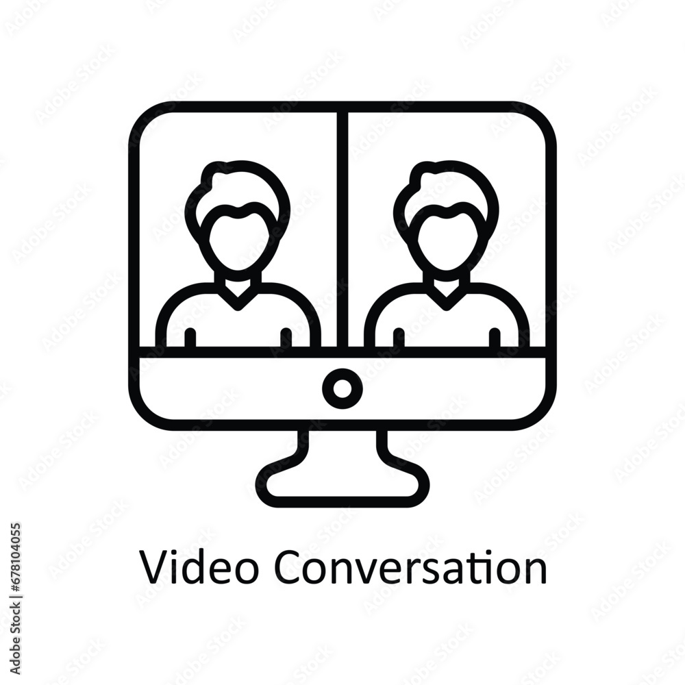 Video Conversation vector outline Icon Design illustration. Business And Management Symbol on White background EPS 10 File Video Conversation vector outline Icon Design illustration. Business And Management Symbol on White background EPS 10 File