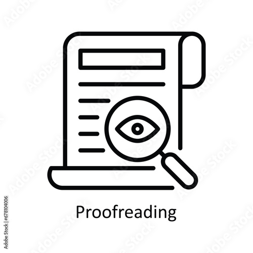 Proofreading vector outline Icon Design illustration. Business And Management Symbol on White background EPS 10 File
