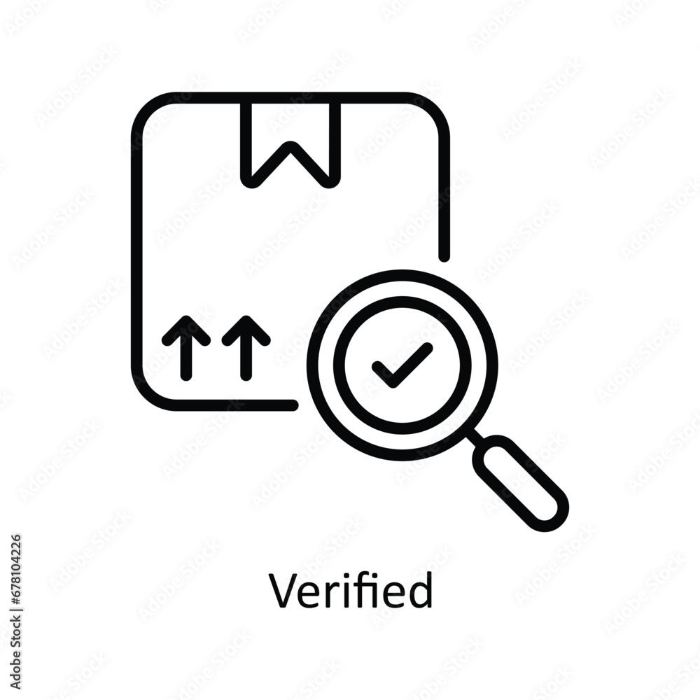 Verified vector outline Icon Design illustration. Business And Management Symbol on White background EPS 10 File Verified vector outline Icon Design illustration. Business And Management Symbol on White background EPS 10 File